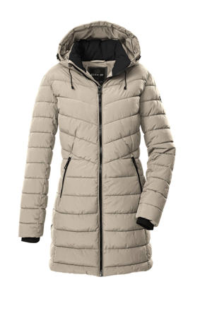 gewatteerde jas beige