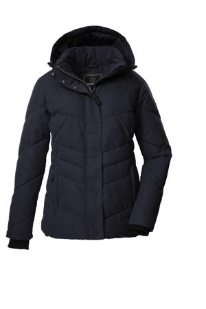 gewatteerde jas donkerblauw