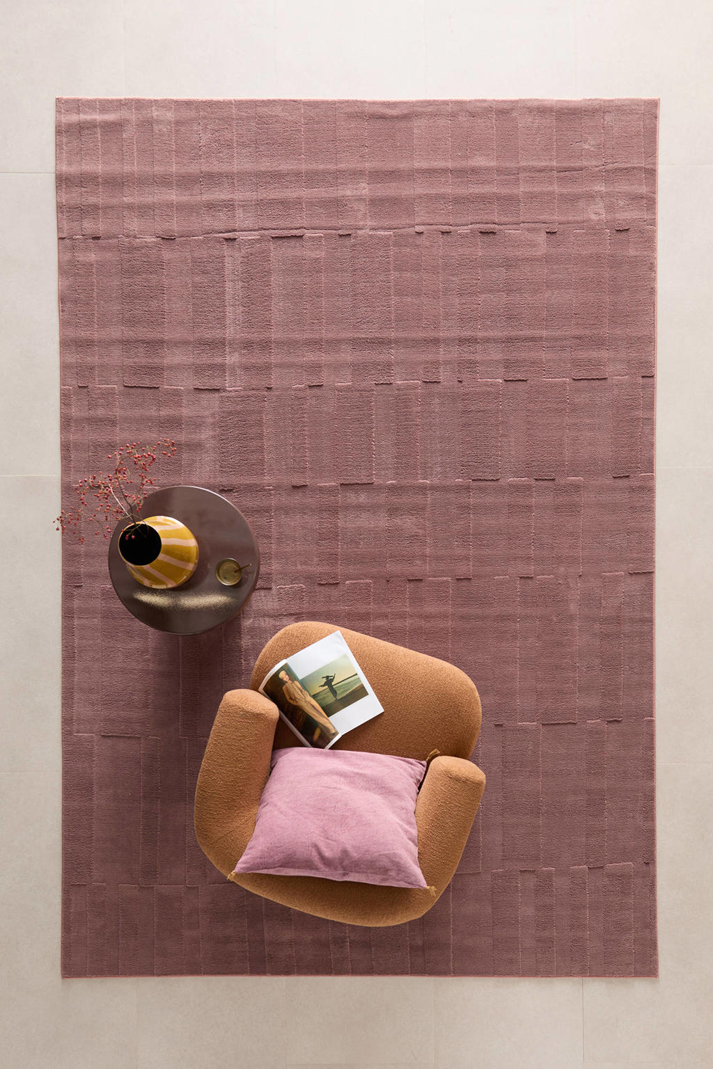 NOUS Living vloerkleed Bella roze (290x200 cm)