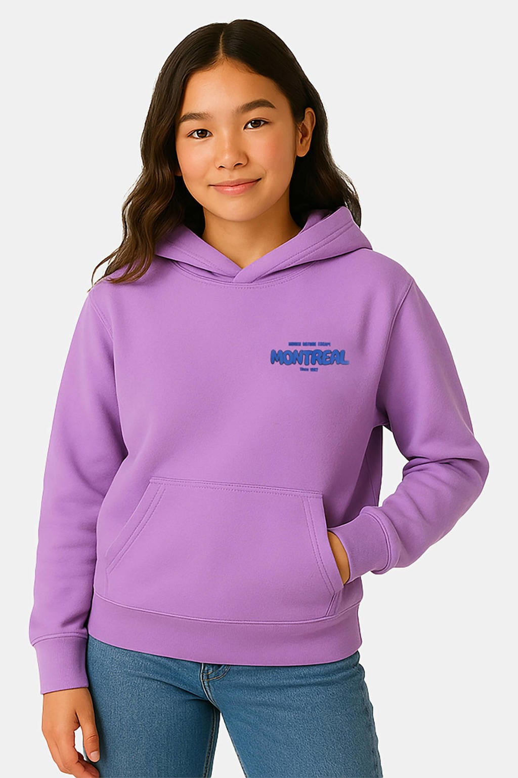 Cars hoodie met backprint paars