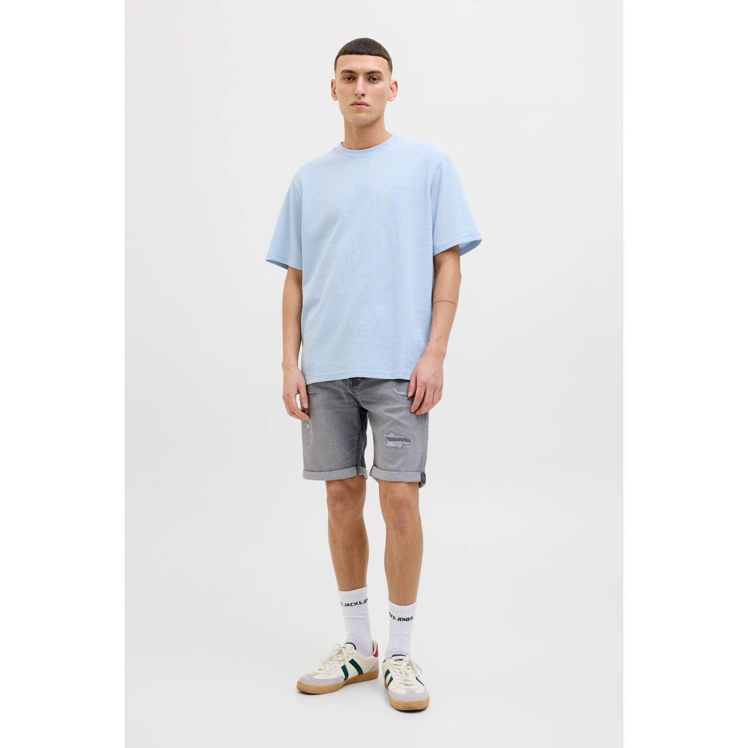 JACK & JONES JEANS INTELLIGENCE regular denim short grey denim