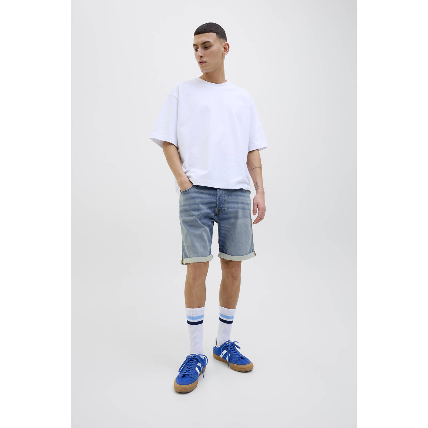 JACK & JONES JEANS INTELLIGENCE regular denim short blue denim