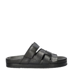 leren slippers zwart