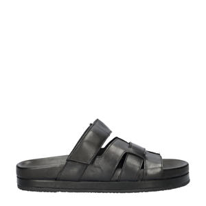 leren slippers zwart