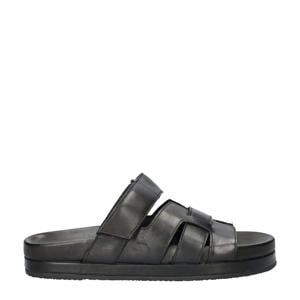 leren slippers zwart