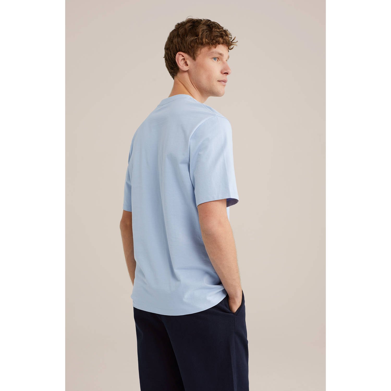 WE Fashion relaxed heavyweight T-shirt lichtblauw