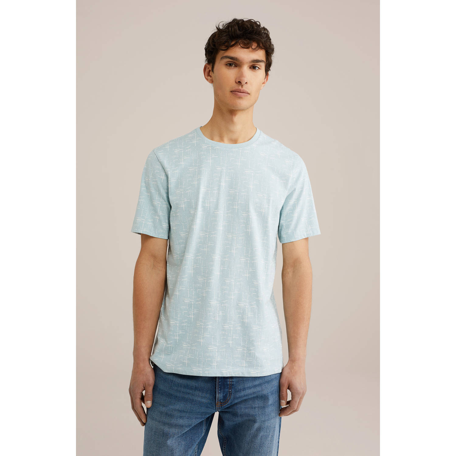 WE Fashion regular T-shirt lichtblauw