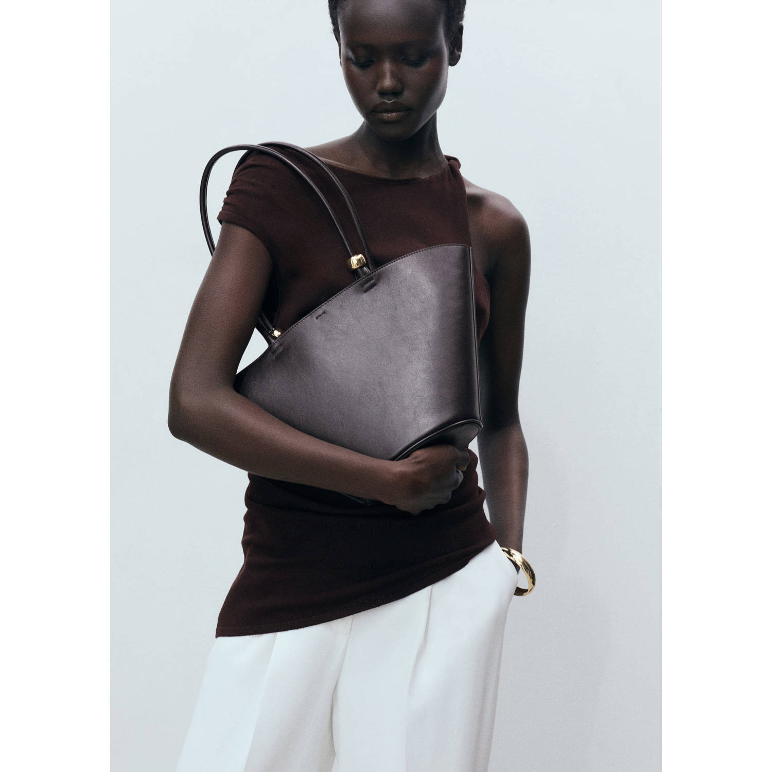 Mango shopper donkerbruin