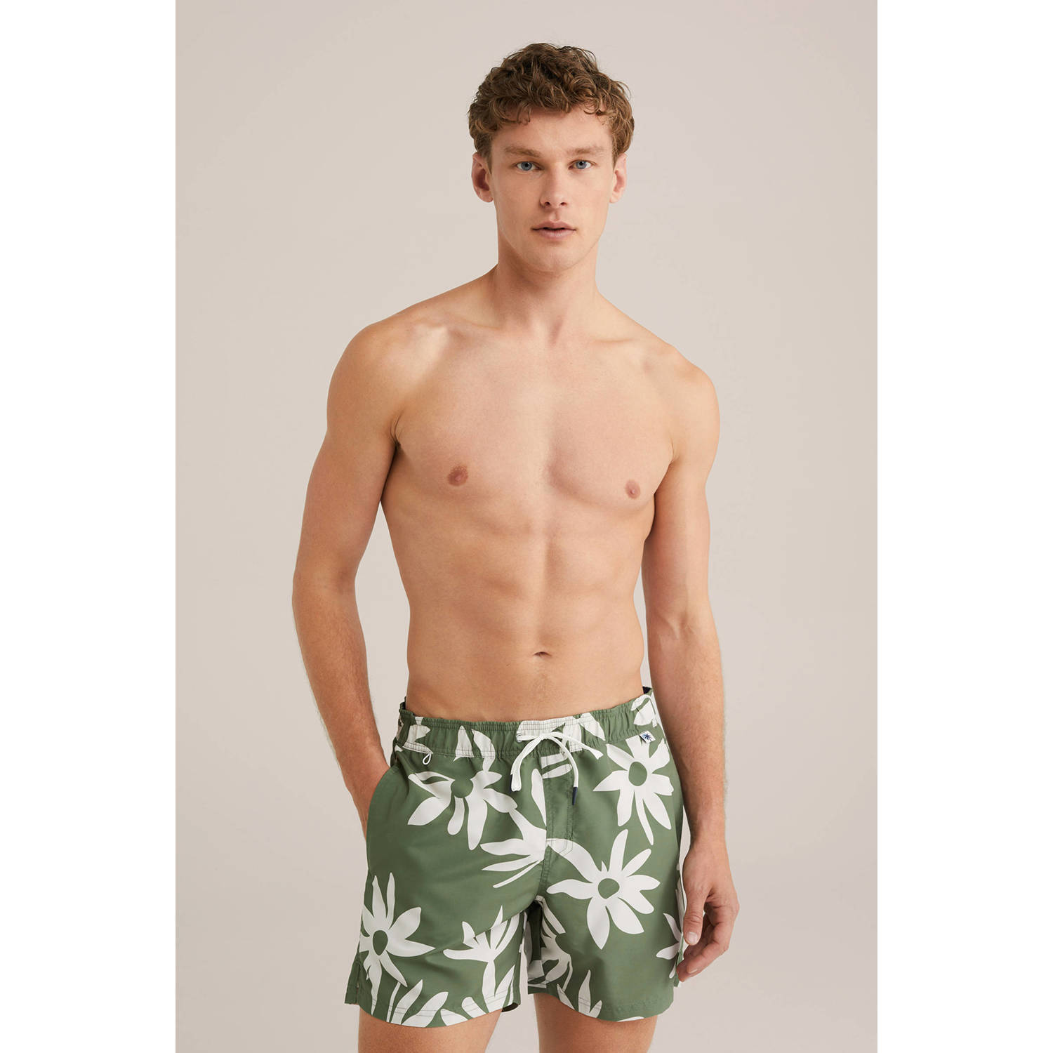 WE Fashion zwemshort groen wit