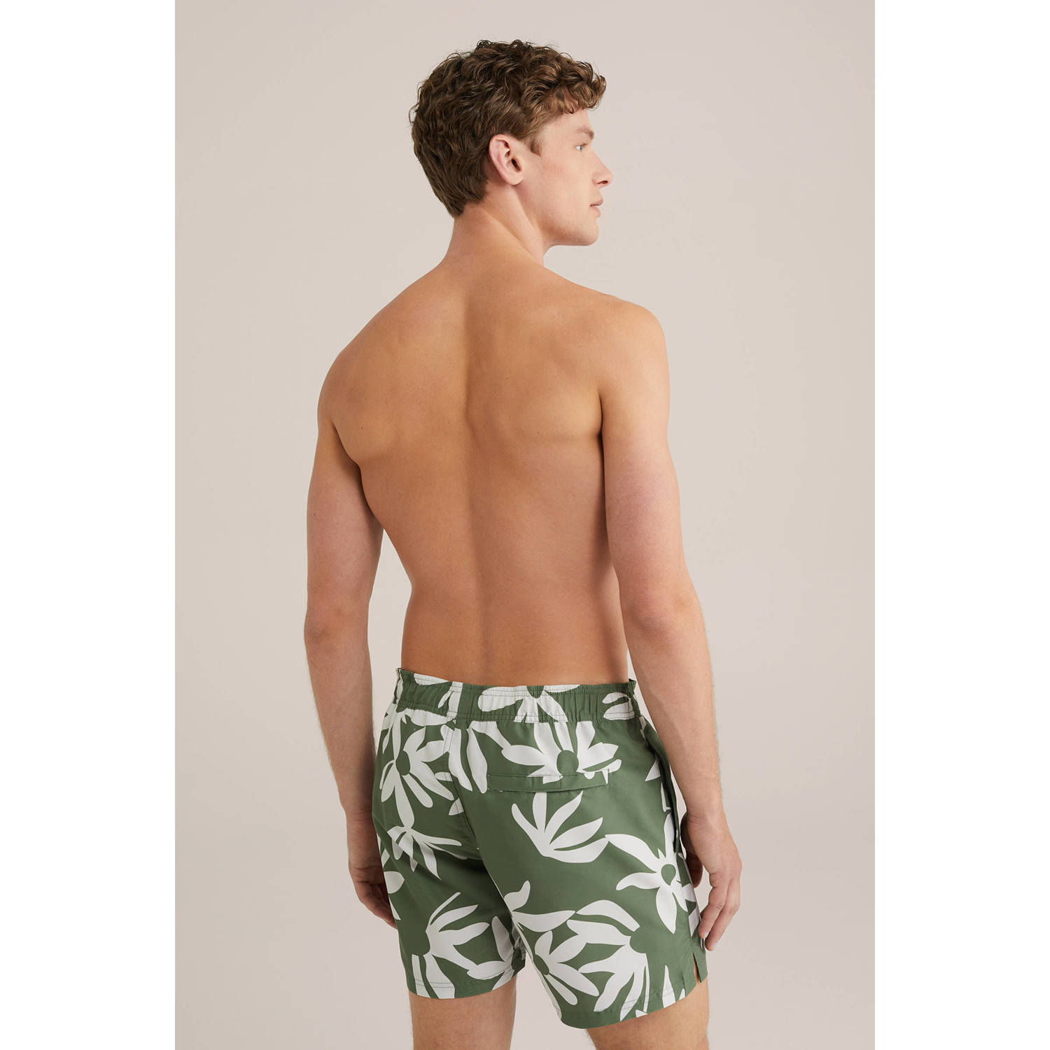 WE Fashion zwemshort groen wit