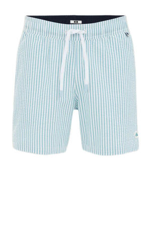 seersucker zwemshort zeegroen/wit
