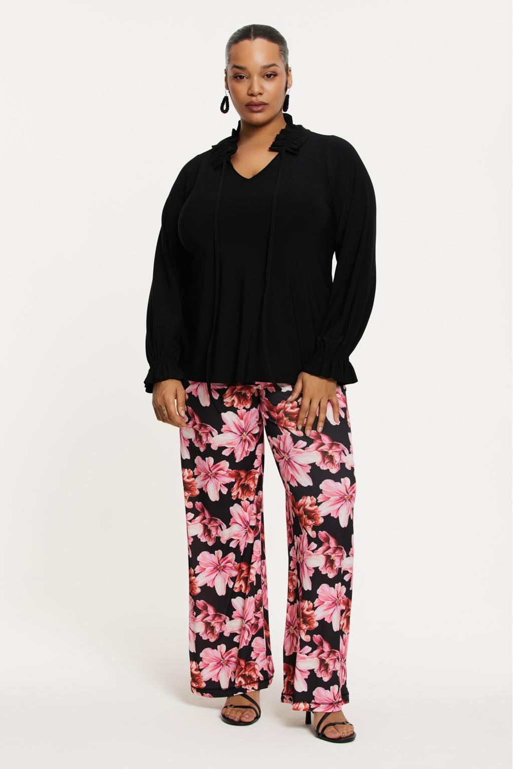 YOEK Lovers Collection flared regular waist broek roze
