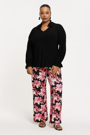 flared regular waist broek roze