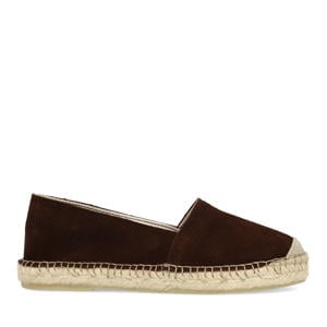 suède espadrilles bruin