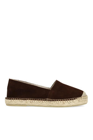 suède espadrilles bruin