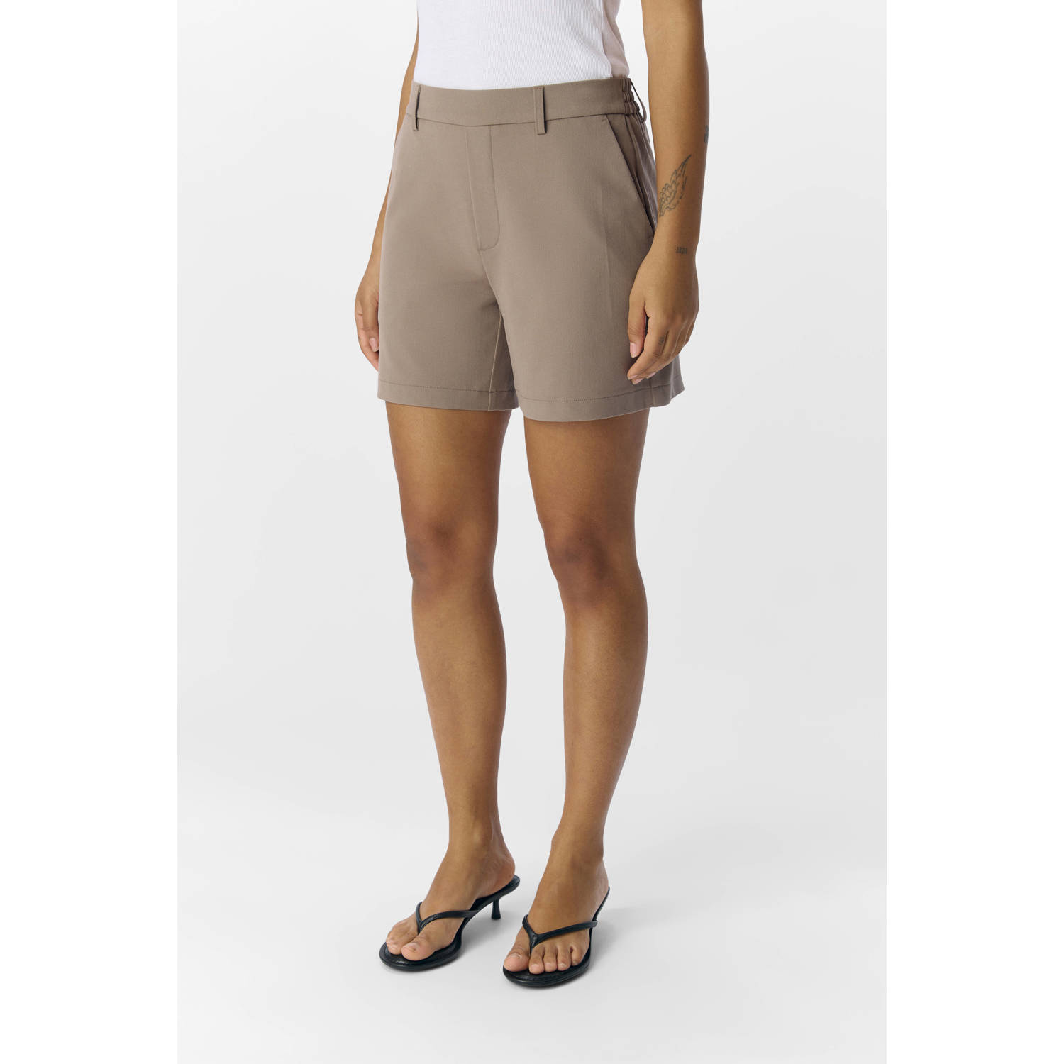 OBJECT regular waist casual short lichtbruin