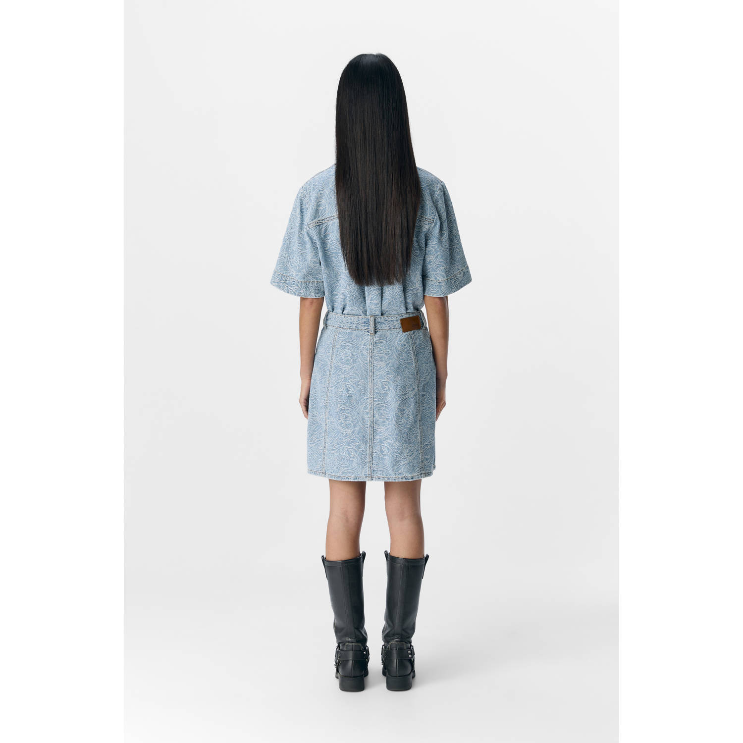 OBJECT denim spijkerrok light blue denim