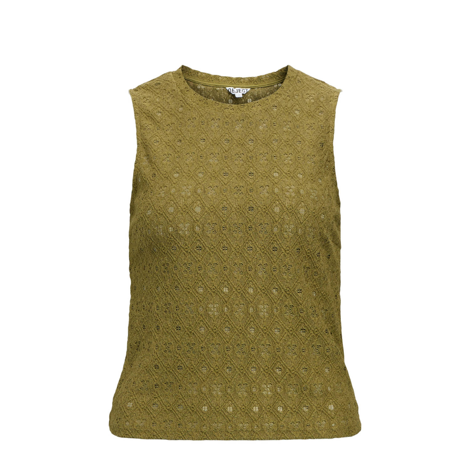 OBJECT top kaki broderie
