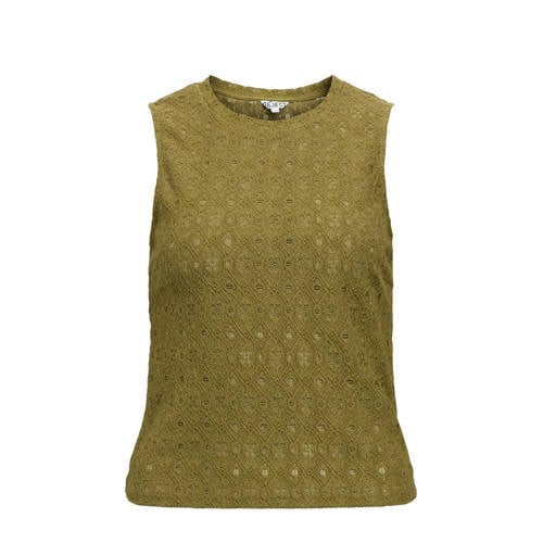 OBJECT top kaki broderie afbeelding