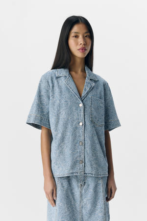 denim blouse light blue denim