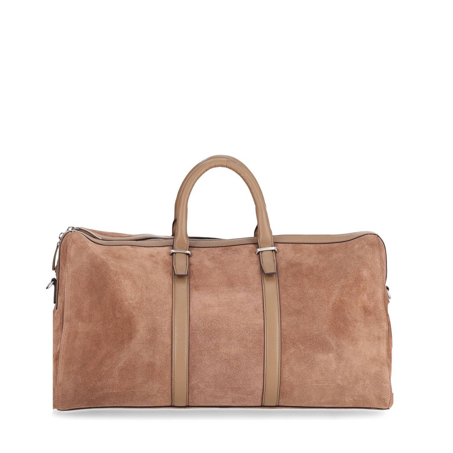 Manfield suede weekendtas taupe