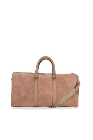 suede weekendtas taupe
