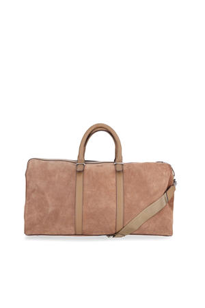 suede weekendtas taupe