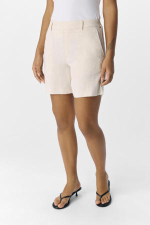 linnen regular waist casual short zand