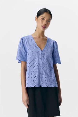 blouse lila broderie