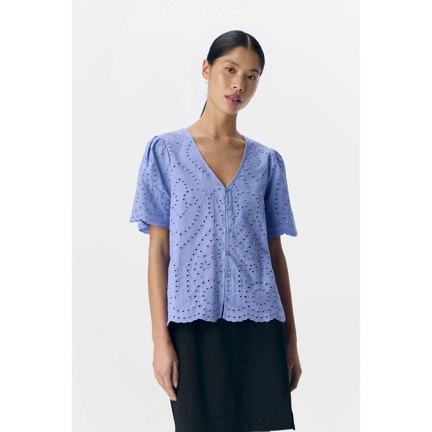 OBJECT blouse lila broderie