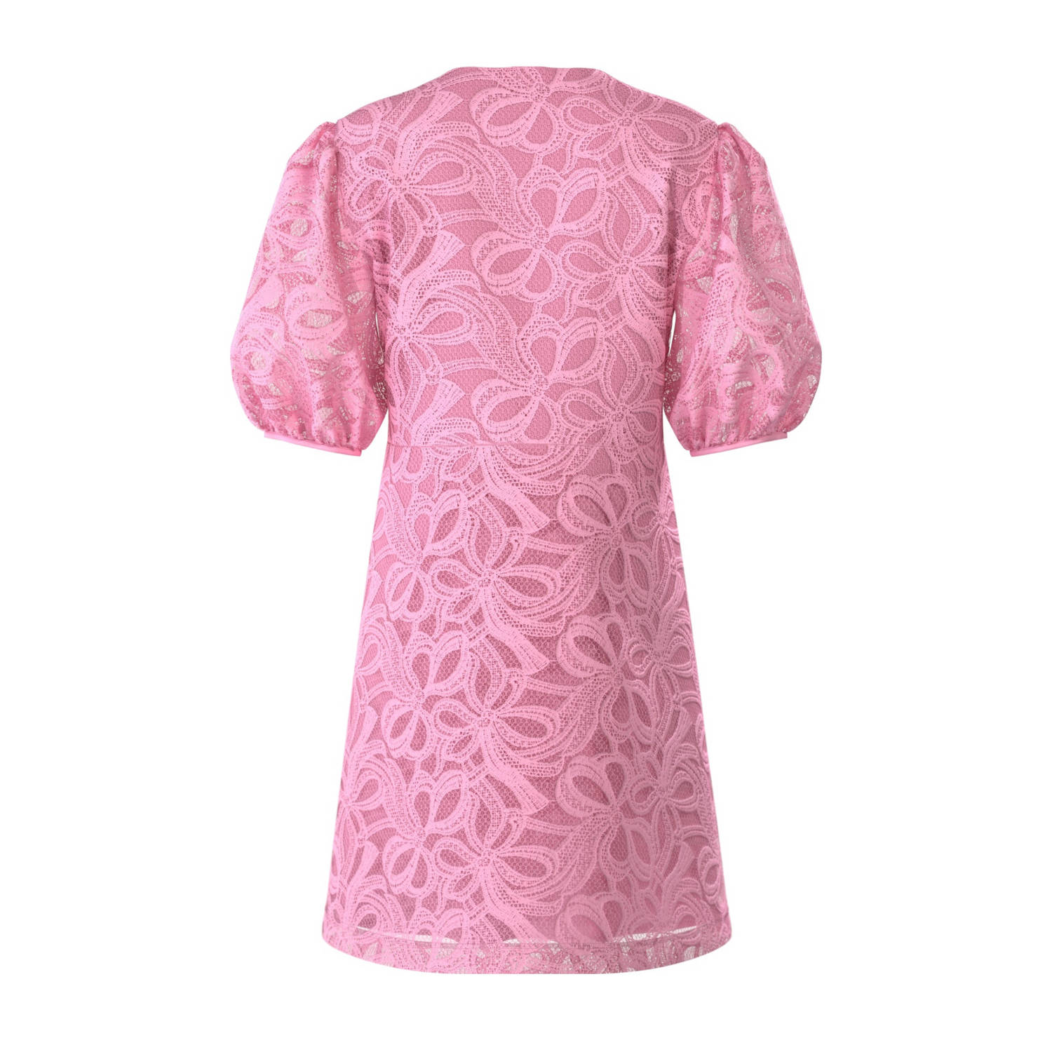 OBJECT mini jurk broderie roze