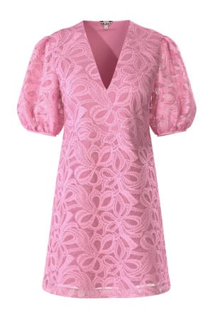 mini jurk broderie roze