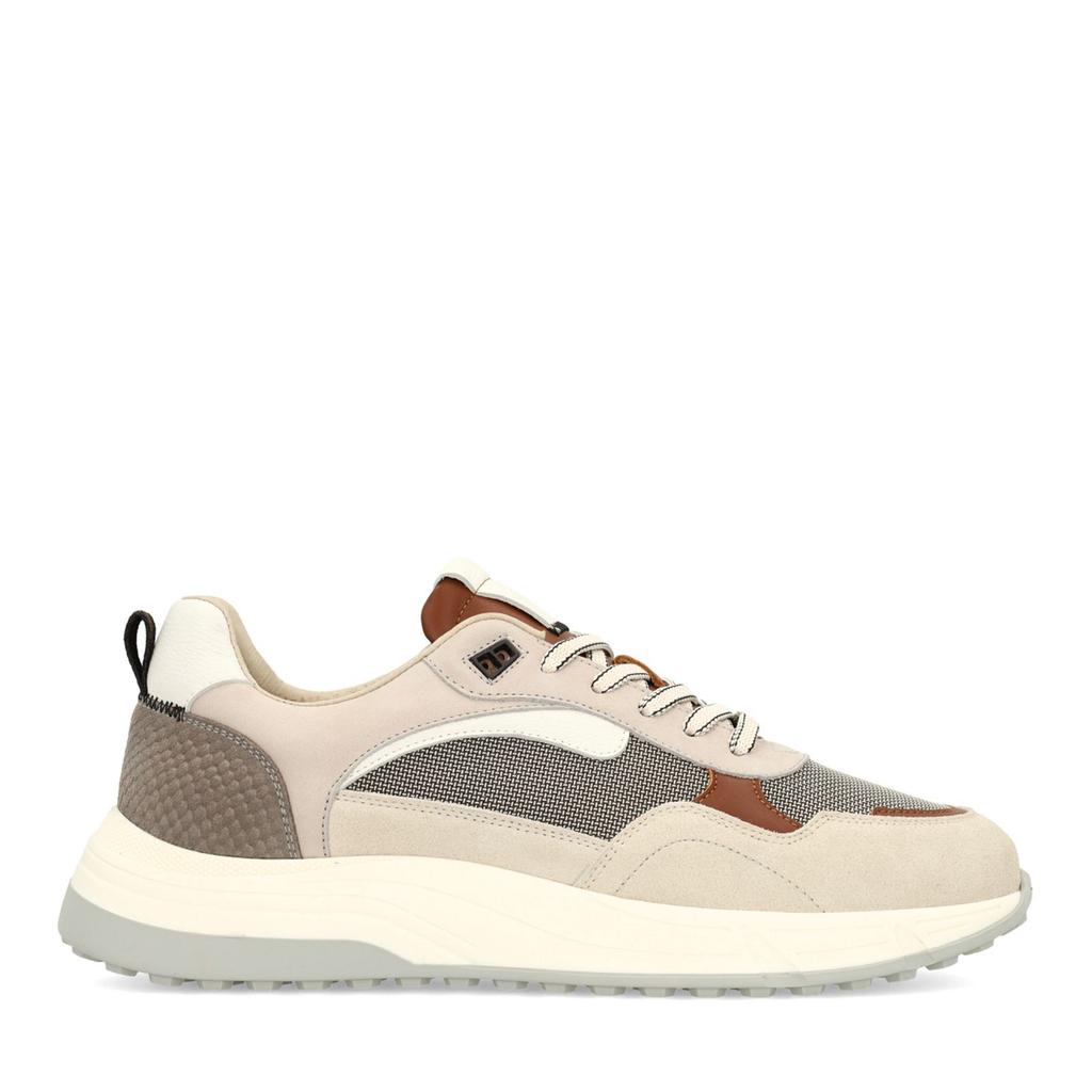Beige heren Manfield suède sneakers met veters