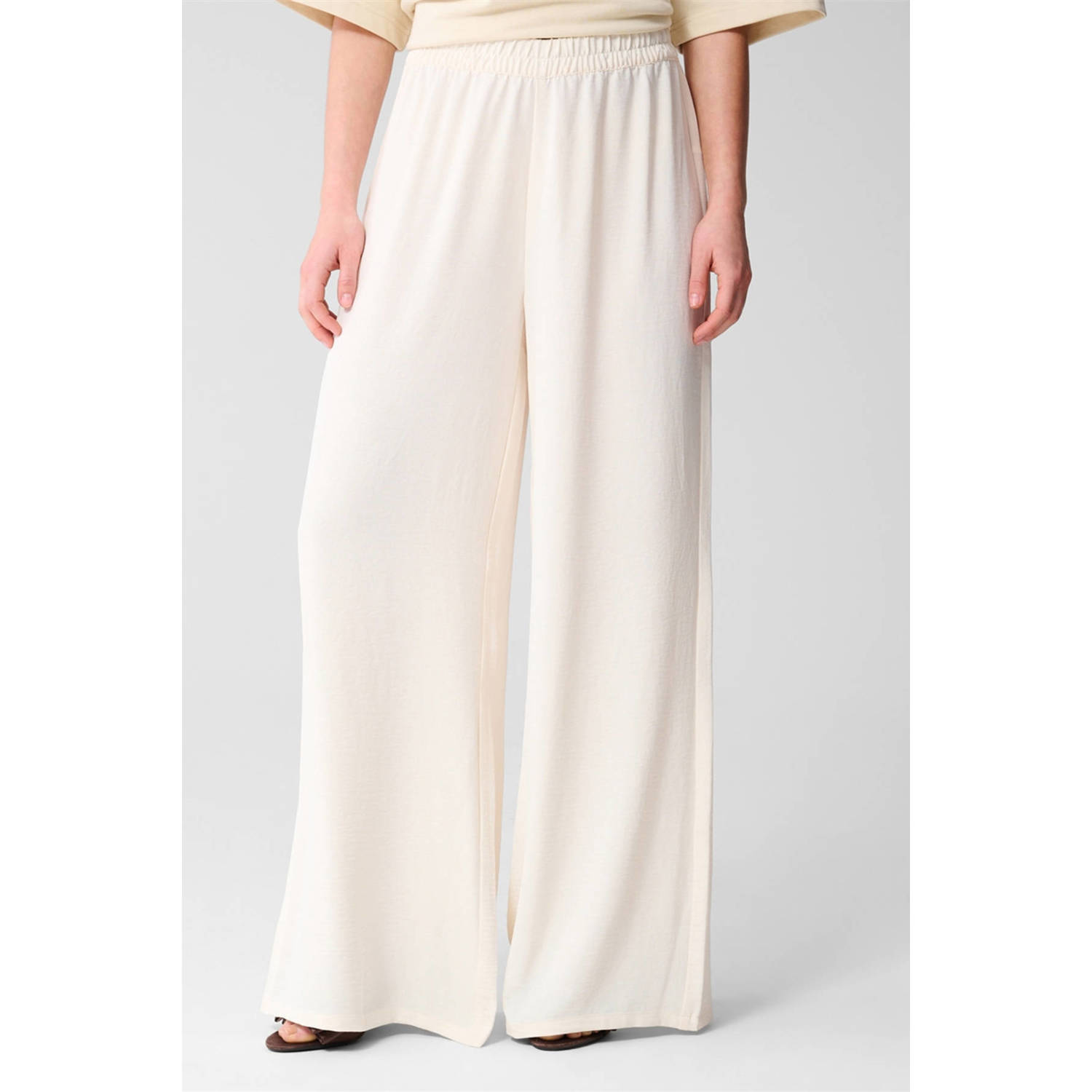 Shoeby wide leg high waist broek ecru