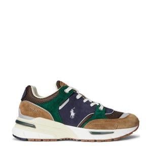 Trackster 250 suède sneakers camel/groen/blauw