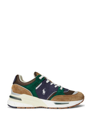 Trackster 250 suède sneakers camel/groen/blauw