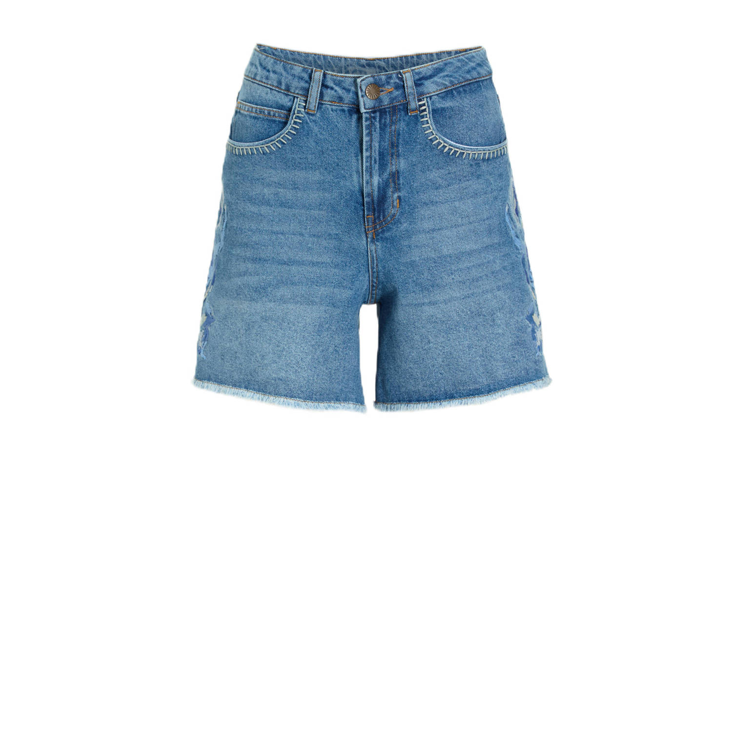 Shiwi denim straight high waist short light blue denim