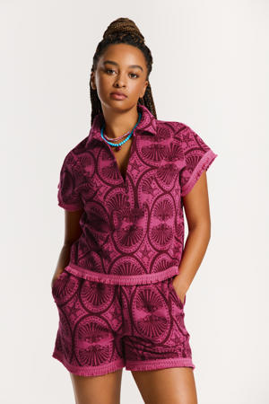 straight high waist casual short roze