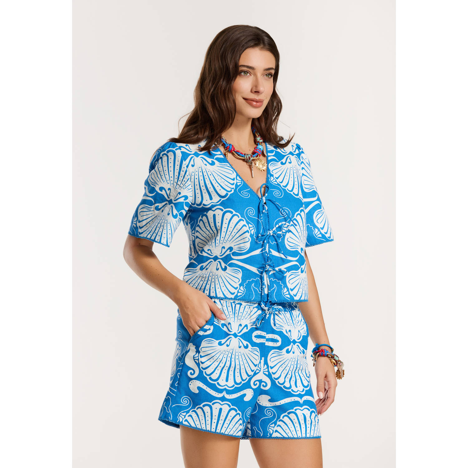 Shiwi straight regular waist casual short blauw