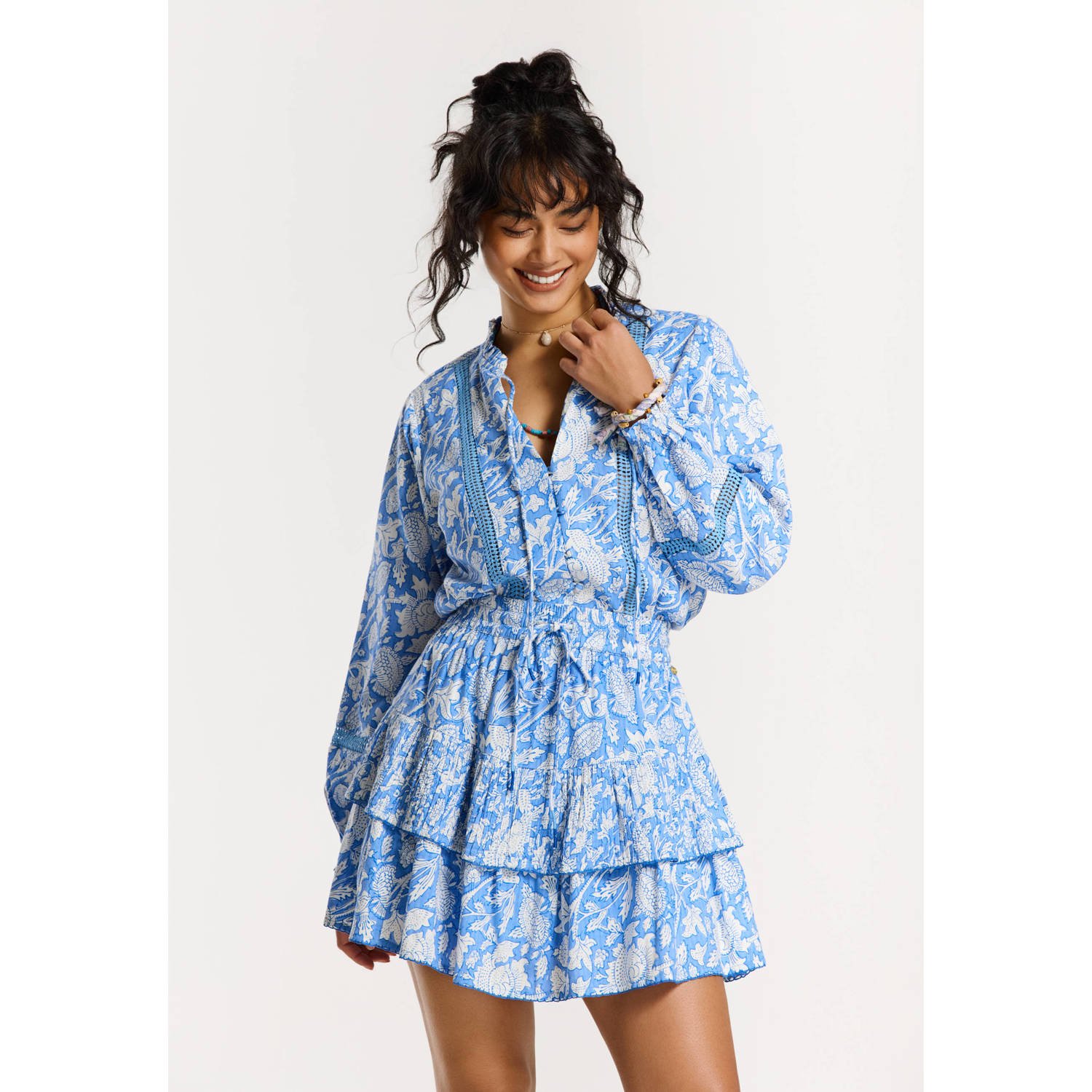 Shiwi blouse blauw broderie