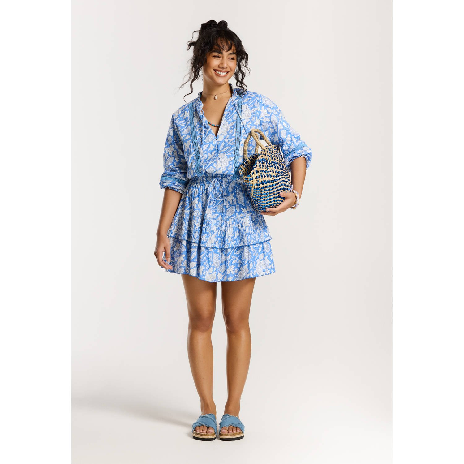 Shiwi blouse blauw broderie