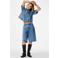 PIECES high waist denim short blauw
