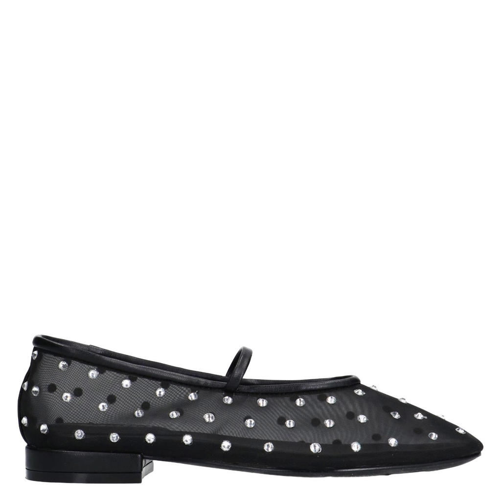 Zwarte dames Sacha ballerina's met strass