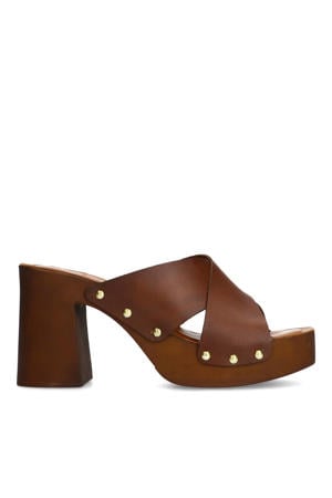 leren muiltjes cognac