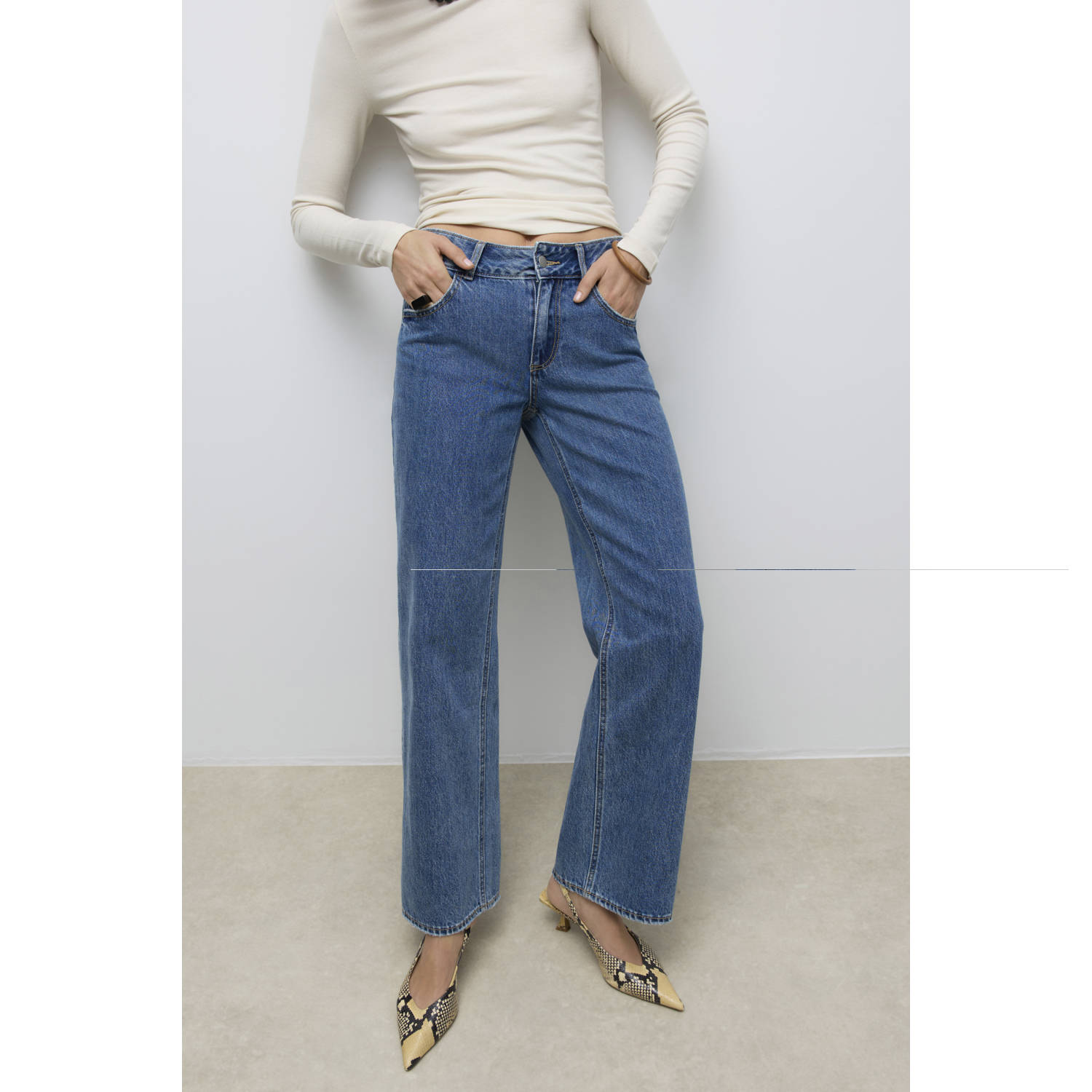 VERO MODA wide leg jeans blauw