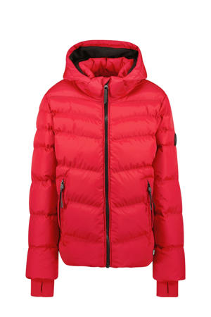 gewatteerde jas rood