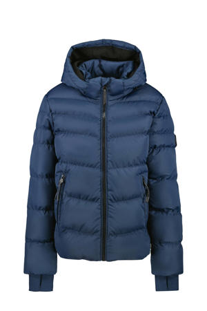 gewatteerde jas donkerblauw