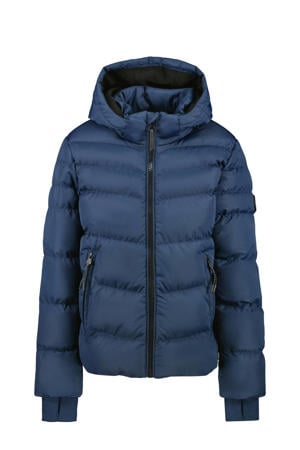 gewatteerde jas donkerblauw