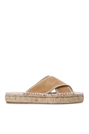   suède slippers beige