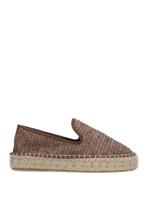 raffia espadrilles bruin